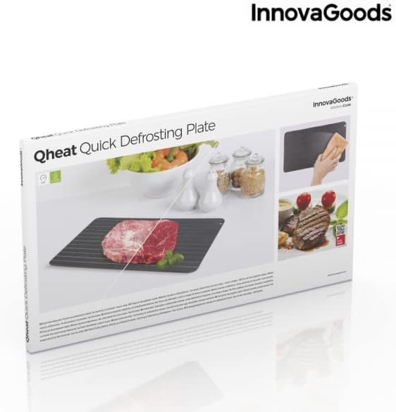 Innovagoods® Tabla De Descongelar, Bandeja De Descongelación Rápida, Plancha, Alimentos. Color Negro.