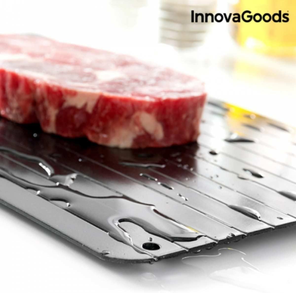 Innovagoods® Tabla De Descongelar, Bandeja De Descongelación Rápida, Plancha, Alimentos. Color Negro.