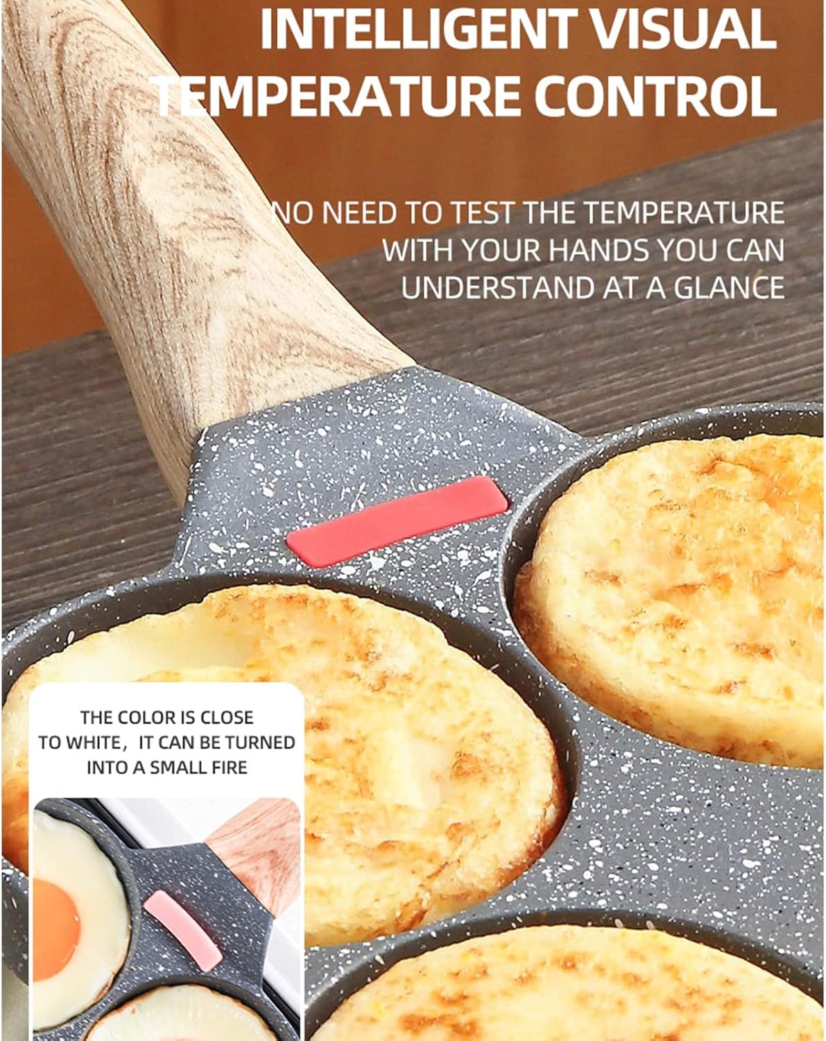 Sarten Huevo Frito Y Tortitas Con Tapa Y 4 Tazas Antiadherente Con Tapa Sarten Para Tortilla De Aluminio Olla Para Desayuno Dividida, Para Estufa De Gas Y Utensilios De Cocina De Inducción