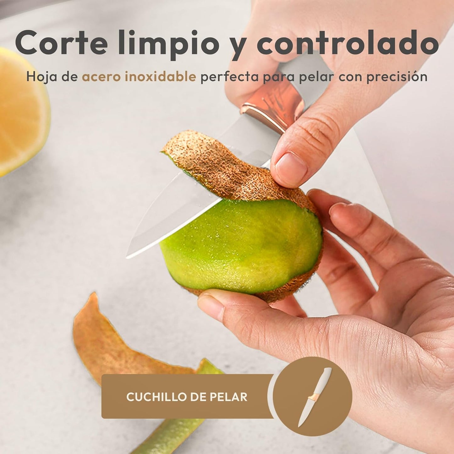 JUPPLIES Juego De Utensilios De Cocina De Silicona 19 Piezas Con Cuchillos, Tijeras Y Tabla De Cortar – Set Antiadherente Resistente Al Calor – Apto Para Todas Las Ollas Y Sartenes - Beige