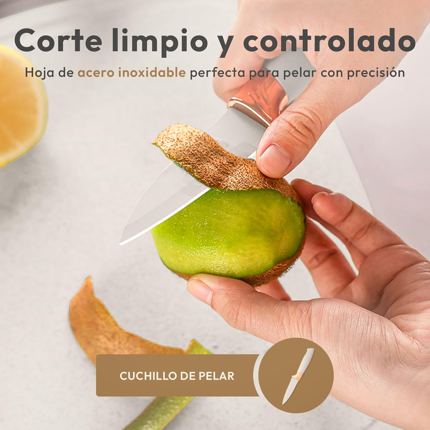 JUPPLIES Juego De Utensilios De Cocina De Silicona 19 Piezas Con Cuchillos, Tijeras Y Tabla De Cortar – Set Antiadherente Resistente Al Calor – Apto Para Todas Las Ollas Y Sartenes - Beige