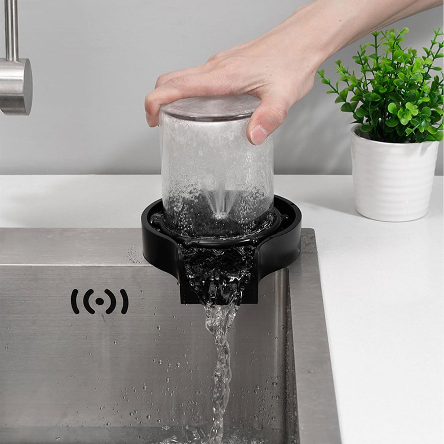 Lava Vasos Fregadero, Enjuagador De Vasos, Lavadora De Vasos, Lavavasos Automáticos, Adecuado Para Cocinas Domésticas, Bares, Cafeterías, Tiendas De Té Con Leche Y Hoteles