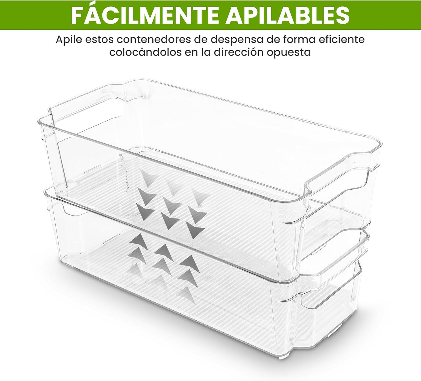KICHLY Set of 8 Pantry Organizers - Storage Compartments for Kitchen, Pantry, Cabinets, Countertops, and Refrigerator - BPA-Free (Transparent)