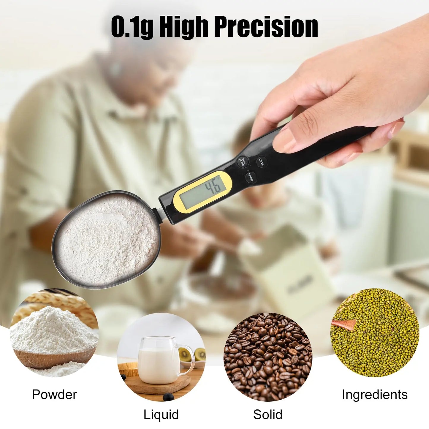 Precision Digital Kitchen Scale - 500g Capacity, 0.1g Accuracy, Perfect for Measuring Flour, Milk, and Coffee - Compact & Easy-to-Use!