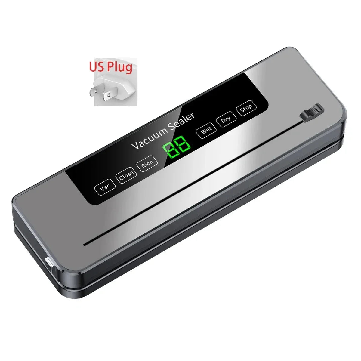Electric Vacuum Sealer Food Storage Seal Touch Button Dry/Wet Built-In Cutter Kitchen Food Sealing Vacuum Packaging Machine