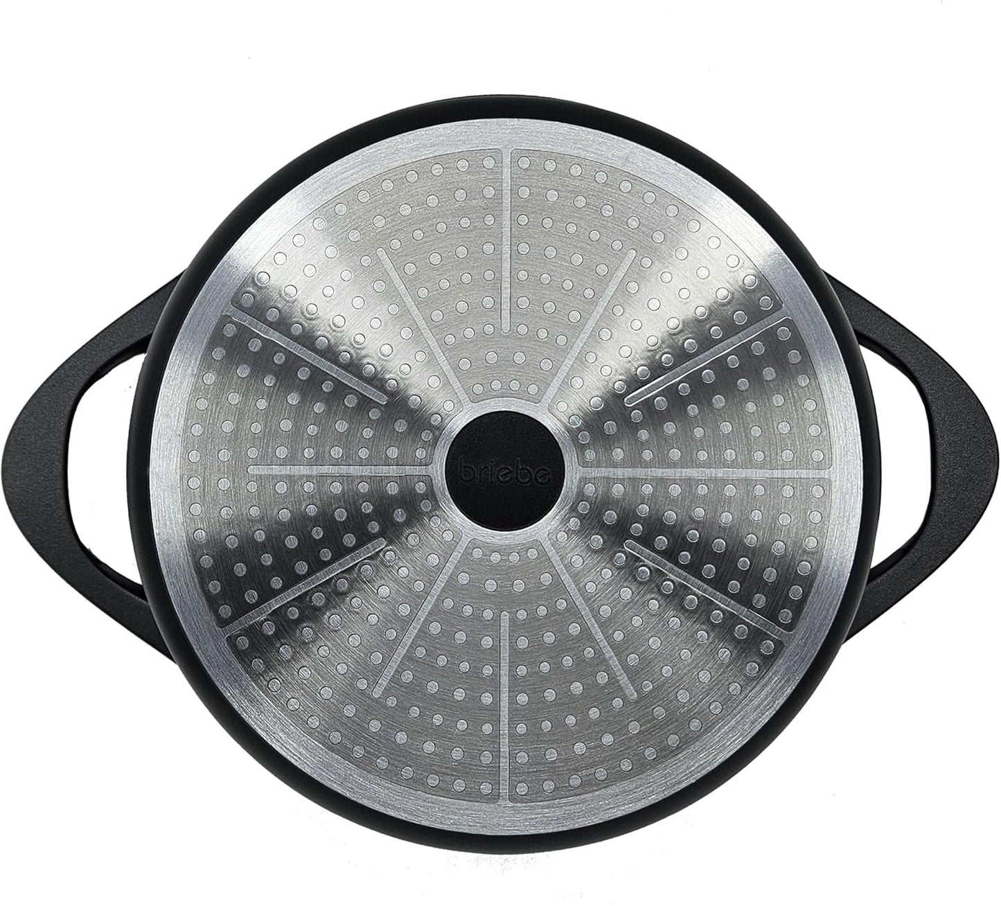 Briebe Batería Cocina Inducción 8 Piezas, Juego 4 Ollas Aluminio Fundido, Antiadherente ILAG GRANITEC Sin PFOA, Set Cazuelas Tapas Cristal, Guantes Silicona, Vitrocerámica, Gas, Horno, MGK-17